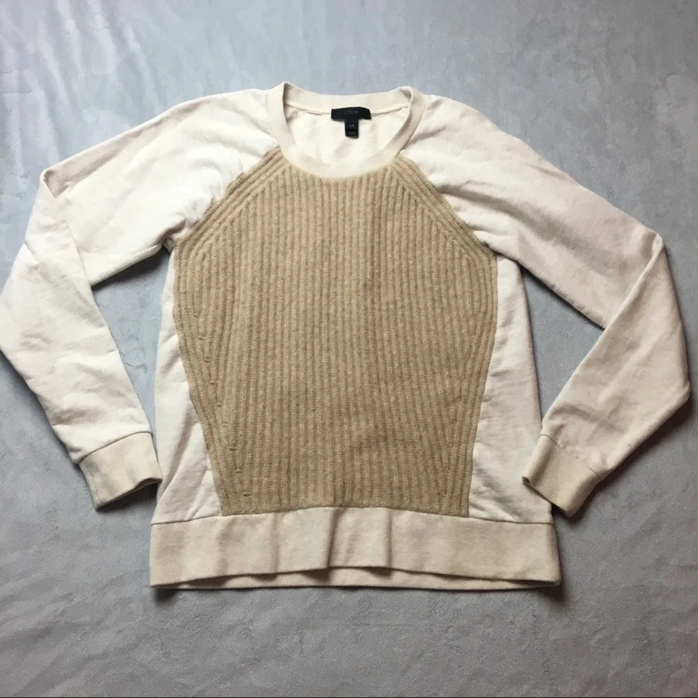 J. Crew Cream and Tan Sweater